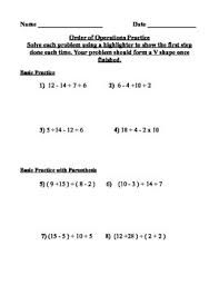 Please excuse my dear aunt sally! Pemdas Order Of Operations Practice Worksheet By Math On The Fly