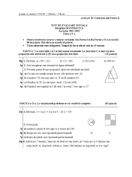 Un test mai greu de matematica cu inmultiri si impartiri. Glavile Clasa V Test Initial 2011