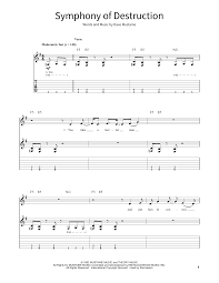 Check spelling or type a new query. Symphony Of Destruction Sheet Music Megadeth School Of Rock Guitar Tab