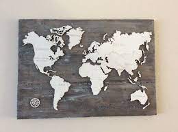 wereldkaart hout zelf maken decoratie hout wereldkaart