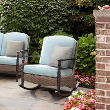 Home Decorators Collection Bolingbrook Rocking Wicker Outdoor Patio Chair D13106 R The Home Depot Outdoor Patio Chairs Patio Rocking Chairs Patio Chairs