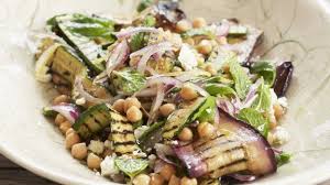 Auberginen Zucchini Salat Mit Kichererbsen Rezept Zucchini Aubergine Kichererbsen Zucchini