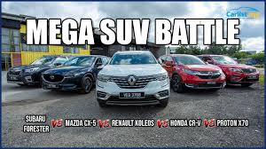 My wife gifted me the honda crv for our anniversary almost a year back and in the past one year it has given me the best performance possible with almost read more. Suv Battle Renault Koleos Vs Honda Cr V Vs Mazda Cx 5 Vs Proton X70 Vs Subaru Forester Youtube