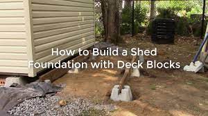 How to build a simple skid foundation of treated 4x4's on concrete blocks. How To Build A Shed Foundation With Deck Blocks Youtube