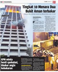 Ancaman bom palsu di mahkamah jalan duta. Tingkat 10 Menara Dua Bukit Aman Terbakar Klik