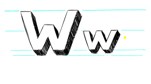 The results of today's drawing are as follows: How To Draw 3d Letters W Uppercase W And Lowercase W In 90 Seconds Youtube