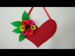 Diy Heart Wall Hangings With Paper Flower Valentine S Day Room Decor Ideas Making Paper Rose Heart Yo Paper Decorations Diy And Crafts Sewing Wallpaper Decor Wove its beautiful decoration ideas. diy heart wall hangings with paper