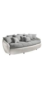 The light legs in transparent plexiglass give the sofa a touch of. Mivano Megasofa Aruba Grosses Big Sofa Mit Kissen 238 X 80 X 140 Materialmix Weiss Grau Amazon De Kuche Haushalt Wohnen