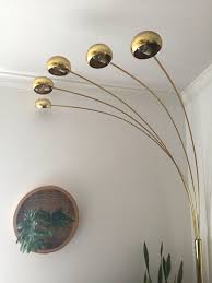 Vintage Mid Century Modern Brass Arc Orb Floor Lamp Spider Pod Lamp Light Settings Brass Floor Lamp Arch Lamp Floor Lamp