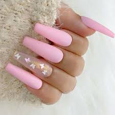 August nails detail touch pretty glitter acrylic nail design pink, rose gold, and white. 65 Best Coffin Nails Short Long Coffin Shaped Nail Designs For 2021