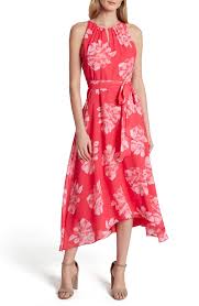 Women S Tahari Floral Chiffon Midi Dress Size 12 Pink In 2020 Dresses Nordstrom Dresses Elegant Dresses