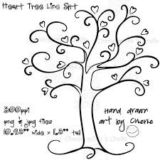 Heart Tree Clip Art Valentine S Day Cliparts Trees Etsy Line Art Heart Tree Clip Art