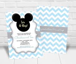 Baby Mickey Baby Shower Invitation Boys Printable Baby Shower Etsy