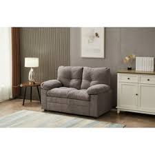 Office Star Products Atlantic Loveseat with Dual Charging Station in Dillon  Buff Fabric K/D