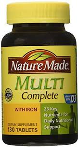 Nature Made Multi Complete With Iron 130 Tablets