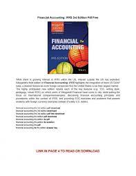 Financial Accounting Ifrs 3rd Edition Pdf Freewhile There Is Growing Interest In Ifrs Within The Us Interest Outsid Financial Accounting Financial Accounting