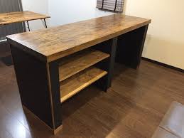 ゴムの木の天板とspf材を使って カフェ風バーカウンターを製作しました diy 日曜大工 家具 カフェ 男前インテリア キッチン diy 家具 アンティーク 家具 diy