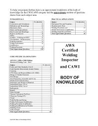 Welding Inspector Study Material Pdf