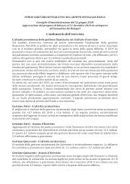 L'analisi attuariale svolta dal fondo sanitario prevede l'equilib il 19 novembre si è svolto con l'azienda l'incontro di verifica sul fondo sanitario di gruppo. Associazione Pensionati Cariplo E Gruppo Intesa Sanpaolo Page 2