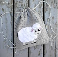 Buy3onlypayfor2 or buy5onlypayfor 3 thank you for stopping by light unicorn designs ~~~~~ this is a cross stitch pattern pdf only. Cross Stitched Lamb Cinched Backpack