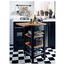 L shaped kitchen (11'6 x 11.6) large island and bar (39 w x 82 l) ikea adel medium brown cabinets in very good condition black (nero assoluto) granite countertops. Stenstorp Kitchen Trolley Black Brown Oak Ikea