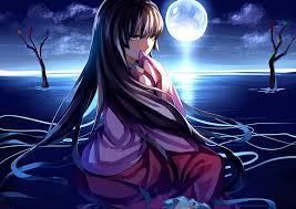 Tons of awesome sky and moon wallpapers to download for free. Black Hair Houraisan Kaguya Japanese Clothes Long Hair Moon Night Sky Touhou Water Yellow Eyes Wallpaper 1500x1060 422957 Wallpaperup