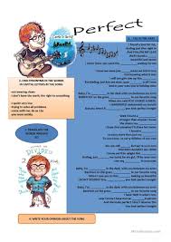 C g d g but you heard it, darling you look perfect tonight |. Song Perfect By Ed Sheeran Worksheet Free Esl Printable Worksheets Made By Teachers Classroom Songs Songs Ed Sheeran