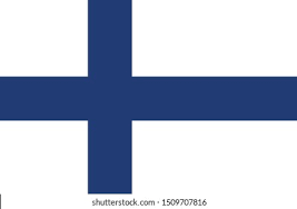 Ela tem duas faixas azuis que atravessam um plano de fundo branco. Bandeira Da Finlandia Flag Finland Portuguese Stock Vector Royalty Free 1509707816