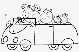 Learn coloring for kids and color peppa pigs friend rebecca rabbit coloring pages. Oh Peppa Pig And Her Family How To Colour This Picture Peppa Pig Car Colouring 1346x953 Png Download Pngkit
