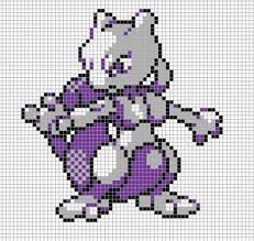 Mewtwo Pixel Art Grid By Hama Girl Pixel Art Pokemon Pixel Art Grid Pokemon Cross Stitch