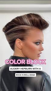 #COLORBLOCKHAIR Iconic Audrey Hepburn/ Punk Inspired look created by Valonz  Creative Director @Renya Xydis & Colour Director Haleema for #WellaWeCreate  On @bellaa.audet @Wella Professionals ANZ @Wella ...