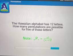 Also, it's a gorgeous language. Solved Acellus The Science Of Lean Permutations Acellus Chegg Com