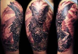 Michael the archangel is an amazing tattoo to get for those who are into christianity. Free Download St Michael Tattoo By Hatefulss 900x634 For Your Desktop Mobile Tablet Explore 45 Does Michaels Sell Wallpaper Michaels Wallpapers Stores That Carry Wallpaper Does Walmart Sell Wallpaper