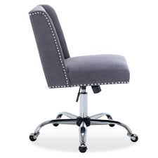 I just never could find one that i liked for a price i was i loved this chair immediately when i saw it! Belleze Upholstered Nailhead Trim Swivel Desk Chair Adjustable Gray On Sale Overstock 29483922