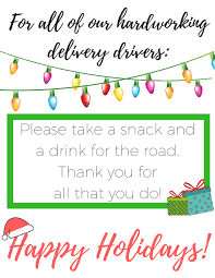 Free Holiday Delivery Driver Printable Sign Long Story Short Thank You Baskets Printable Signs Delivery Driver