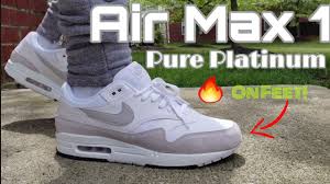 Nike Air Max 1 Pure Platinum Unboxing On Feet Review 2019 Youtube