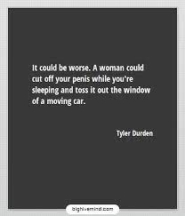 Tyler durden is the narrator's imaginary alter ego, the embodiment of his death drive and repressed masculinity. Famous Fight Club S Tyler Durden Quotes From The Book And Movie Big Hive Mind