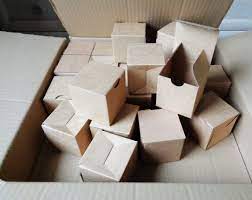 Set Of 24 Small Cardboard Boxes Size 2 5 X2 5 X2 5 Blank Packaging Boxes Brown Kraft Card Cube Boxes For Diy Projects Christmas Calendar Small Packaging Boxes Cardboard Box Christmas Calendar