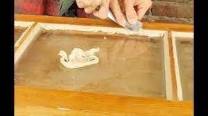 It is beaten or kneaded to the consistency of dough and is used to secure sheets of glass in sashes, to stop crevices in woodwork, and to fill nail holes. How To Finish Glazing W Dana Linseed Oil Putty Youtube