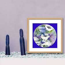 Piece of furniture and the. Violet Flowers Framed Floral Wall Art 30cm X 30cm Caffearch