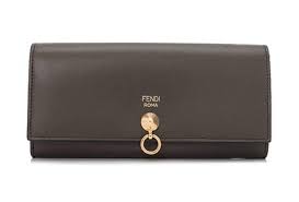 Fendi By The Way Long Continental Flap Checkbook Coal Grey