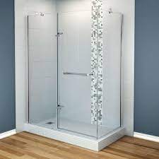 Maax Reveal 31 7 8 In X 60 In X 71 1 2 Frameless Corner Pivot Shower Enclosure In Chrome 105939 900 084 100 The Home Depot Corner Shower Enclosures Maax Shower Doors Shower Enclosure