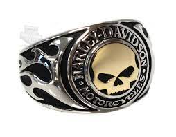 Harley Davidson Hmr0019 Harley Davidson Mens 925 Silver Willie G Skull Flames With 14kt Gold I Harley Davidson Jewelry Harley Davidson Rings Mod Jewelry