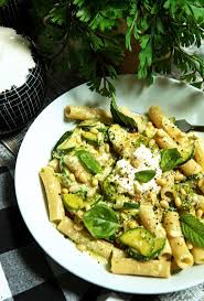 Pasta With Zucchini Ricotta Cheese Basil Pesto Recipe Zucchini Pesto Pasta Pasta Ricotta Cheese