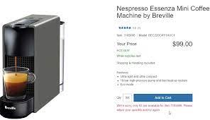 Launched with the nespresso vertuo plus coffee machine, nespresso's new vertuo pods are quite different from those in the original machine. Costco Nespresso Essenza Mini By Breville 99 00 Free Ship 100 Nespresso Coffee Credit Redflagdeals Com Forums