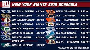 How Tough Is The Giants 2016 Schedule New York Giants Giants Ny Giants