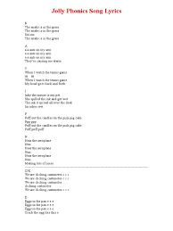With a song for each letter of the alphabet and several review songs, learning the abcs has never been more simple or fun. Jolly Phonics Song Lyrics Nature