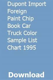 Dupont Import Foreign Paint Chip Book Car Truck Color Sample