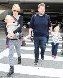 James corden is an english actor, writer, producer, comedian, and television host. James Corden Looks Raring To Get Back To Work After Jetting Into Los Angeles With Wife And Children Daily Mail Online