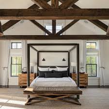 The dark color doesn't feel as oppressive thanks to the abundance of natural light in this room. 75 Beautiful Dark Wood Floor Bedroom Pictures Ideas July 2021 Houzz